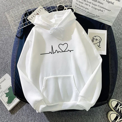 2026 Autumn Winter Women Fleece Hoodies Thick Warm Female Long Sleeve Hooded Sweatshirts Casual Print Lady Loose Pullover Tops