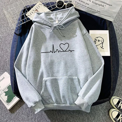 2026 Autumn Winter Women Fleece Hoodies Thick Warm Female Long Sleeve Hooded Sweatshirts Casual Print Lady Loose Pullover Tops